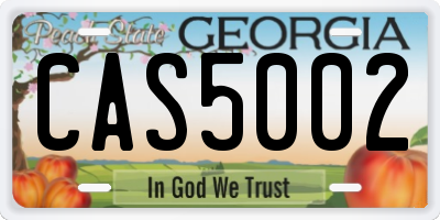 GA license plate CAS5002