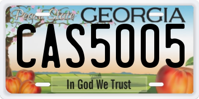GA license plate CAS5005