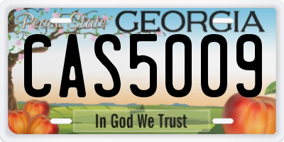 GA license plate CAS5009