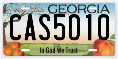 GA license plate CAS5010