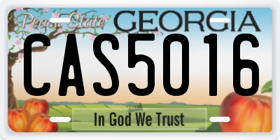 GA license plate CAS5016
