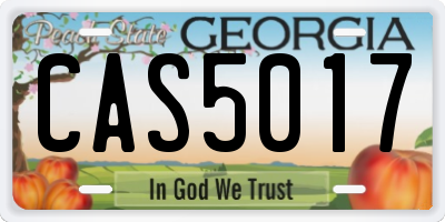 GA license plate CAS5017