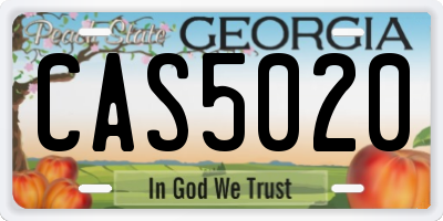 GA license plate CAS5020