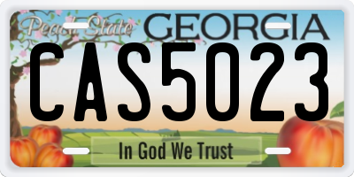 GA license plate CAS5023