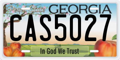 GA license plate CAS5027