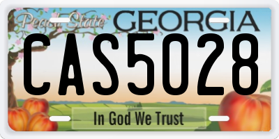 GA license plate CAS5028