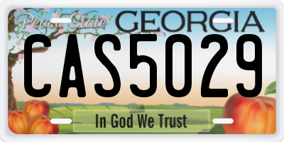 GA license plate CAS5029