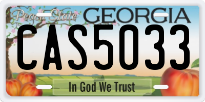 GA license plate CAS5033