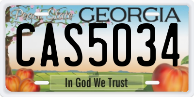 GA license plate CAS5034