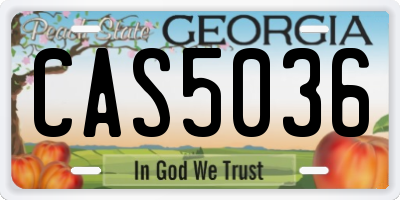 GA license plate CAS5036