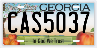 GA license plate CAS5037
