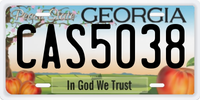 GA license plate CAS5038