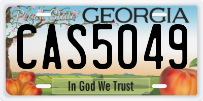 GA license plate CAS5049