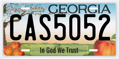 GA license plate CAS5052