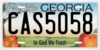 GA license plate CAS5058