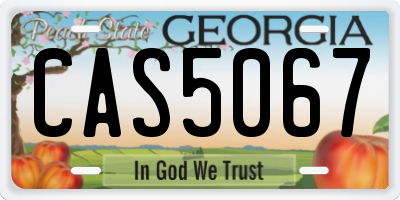 GA license plate CAS5067