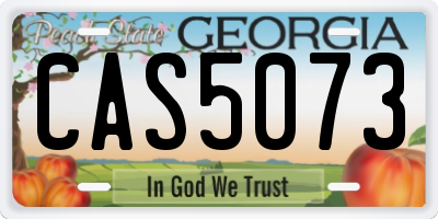 GA license plate CAS5073