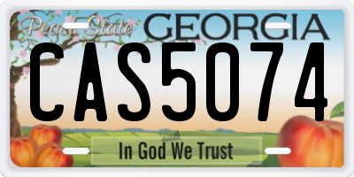 GA license plate CAS5074