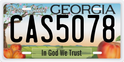 GA license plate CAS5078