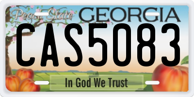 GA license plate CAS5083