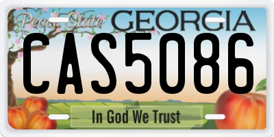 GA license plate CAS5086