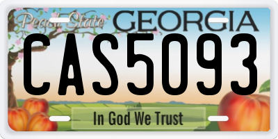 GA license plate CAS5093