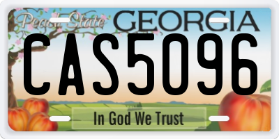 GA license plate CAS5096
