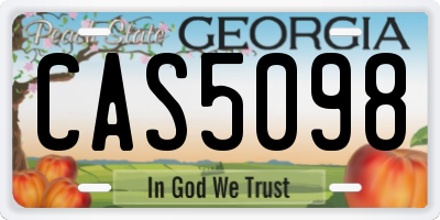 GA license plate CAS5098