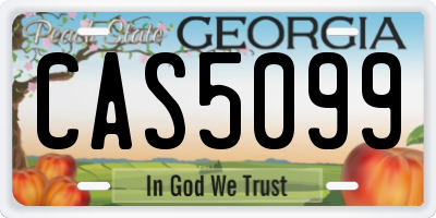 GA license plate CAS5099