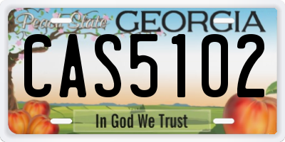 GA license plate CAS5102