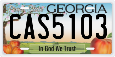 GA license plate CAS5103