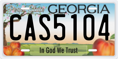 GA license plate CAS5104