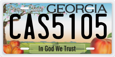 GA license plate CAS5105