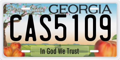 GA license plate CAS5109
