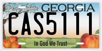 GA license plate CAS5111