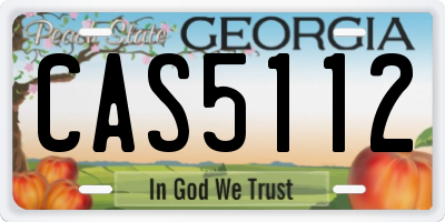 GA license plate CAS5112