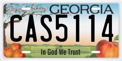 GA license plate CAS5114