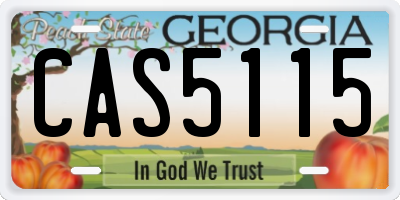 GA license plate CAS5115