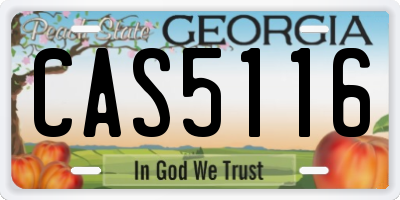 GA license plate CAS5116