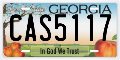 GA license plate CAS5117