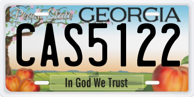 GA license plate CAS5122