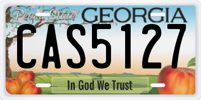 GA license plate CAS5127