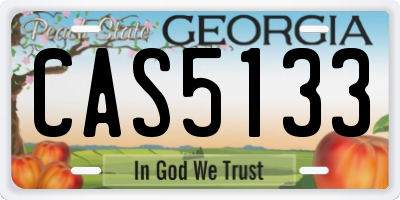 GA license plate CAS5133