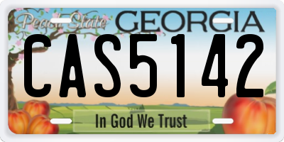 GA license plate CAS5142
