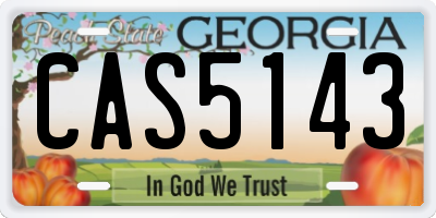 GA license plate CAS5143