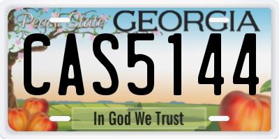 GA license plate CAS5144