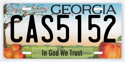 GA license plate CAS5152