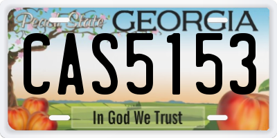 GA license plate CAS5153