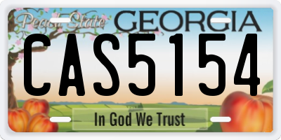 GA license plate CAS5154