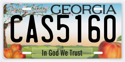GA license plate CAS5160